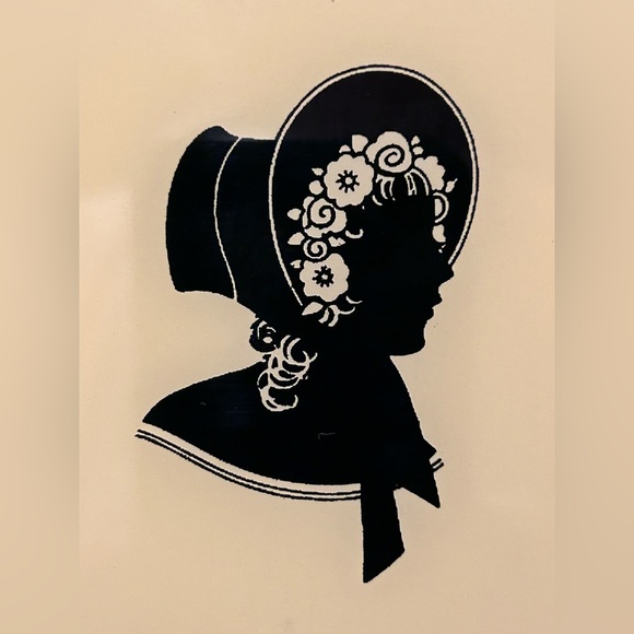 Vintage Reliance SILHOUETTE Old Fashioned Girl ReversePainted Glass Frame - Picture 4 of 5